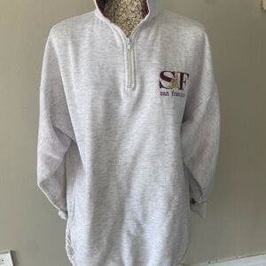 Vintage 90s Gray Half-Zip crewneck